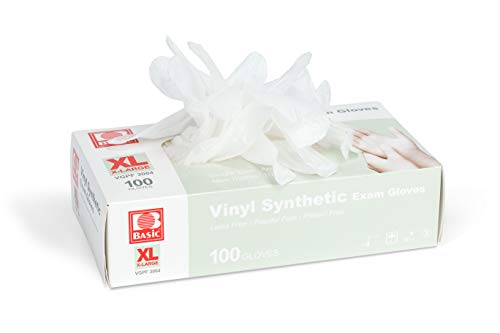 Clear Vinyl Exam Gloves, Extra-Large, Pack of 1000 O4444