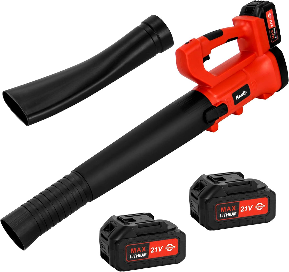 Cordless Leaf Blower 400CFM 6-Speed 150 MPH with Two 4.0Ah Battery & Charger J910169