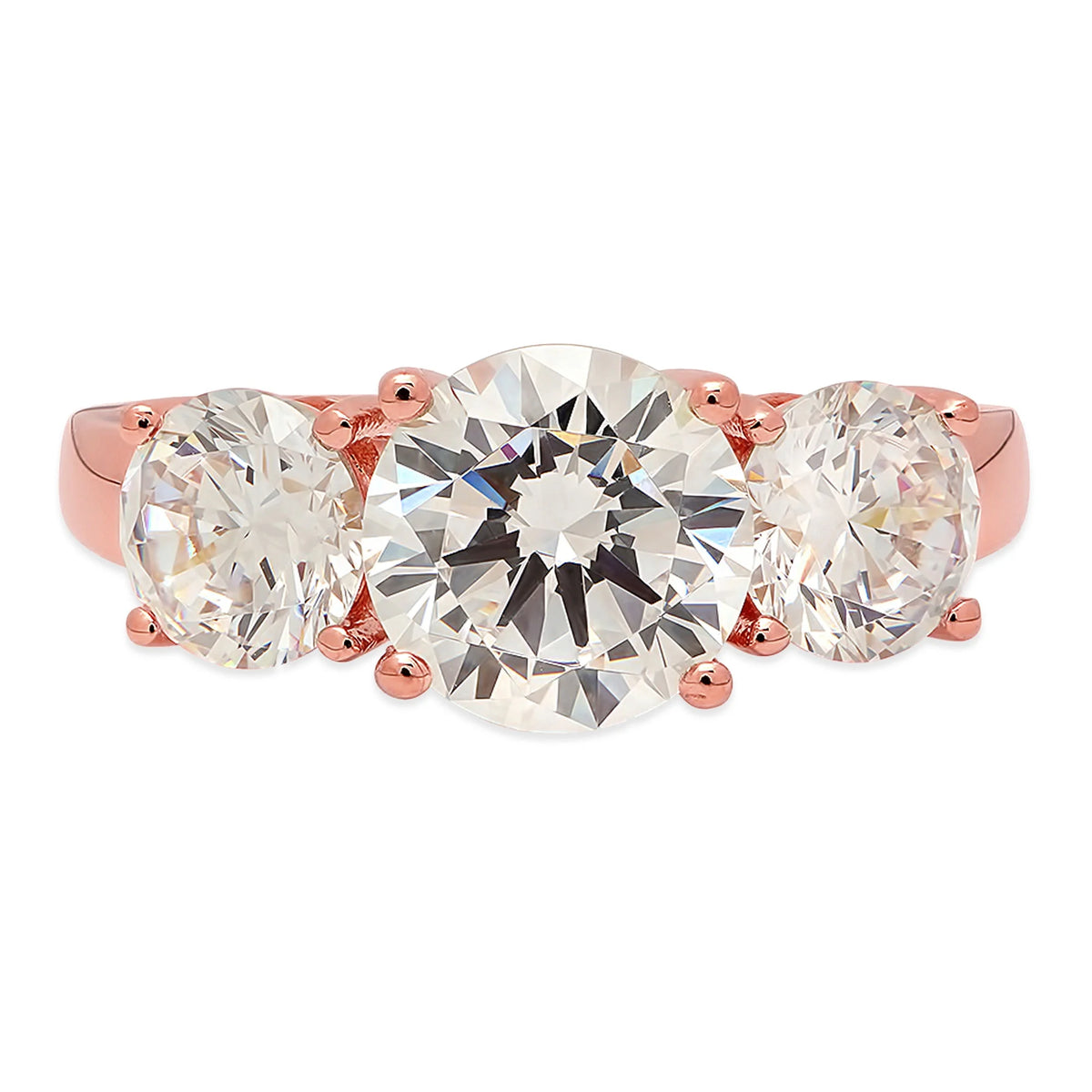 18K Rose Gold Three-Stone Diamond Engagement Ring C38231
