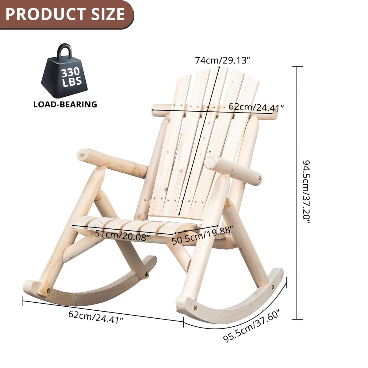 Fir Wood Rocking Chair K3708