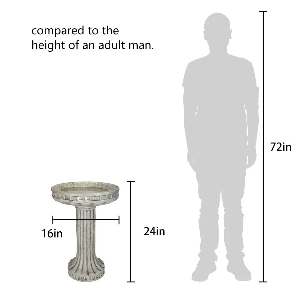 24" Concrete Bird Bath W348694