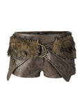 PU Leather Low-Rise Shorts I909