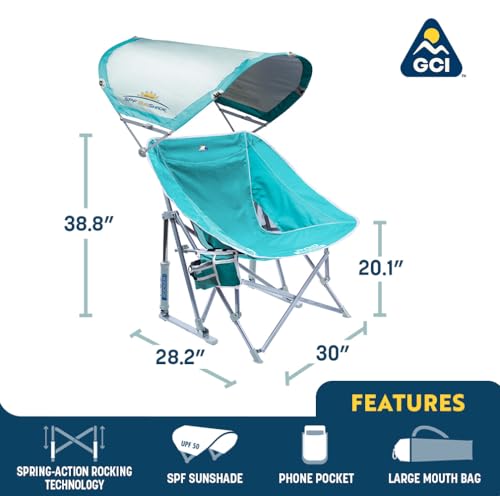 Outdoor Rocking Chair with Sunshade Canopy T411824