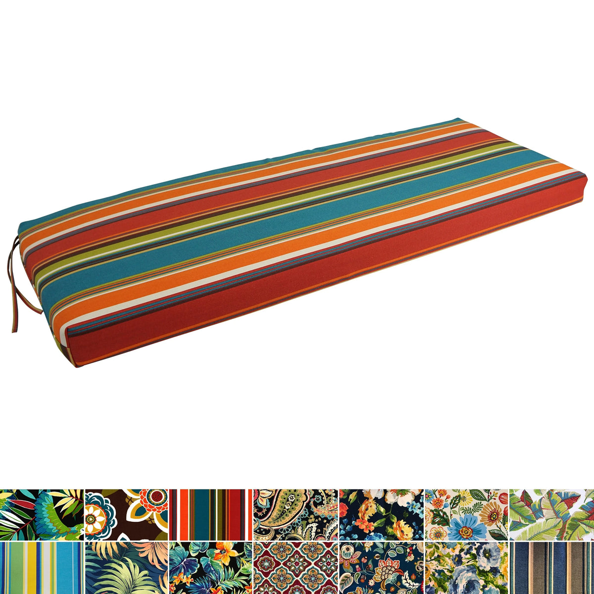 Patterned Outdoor Spun Polyester Bench Cushion U3445
