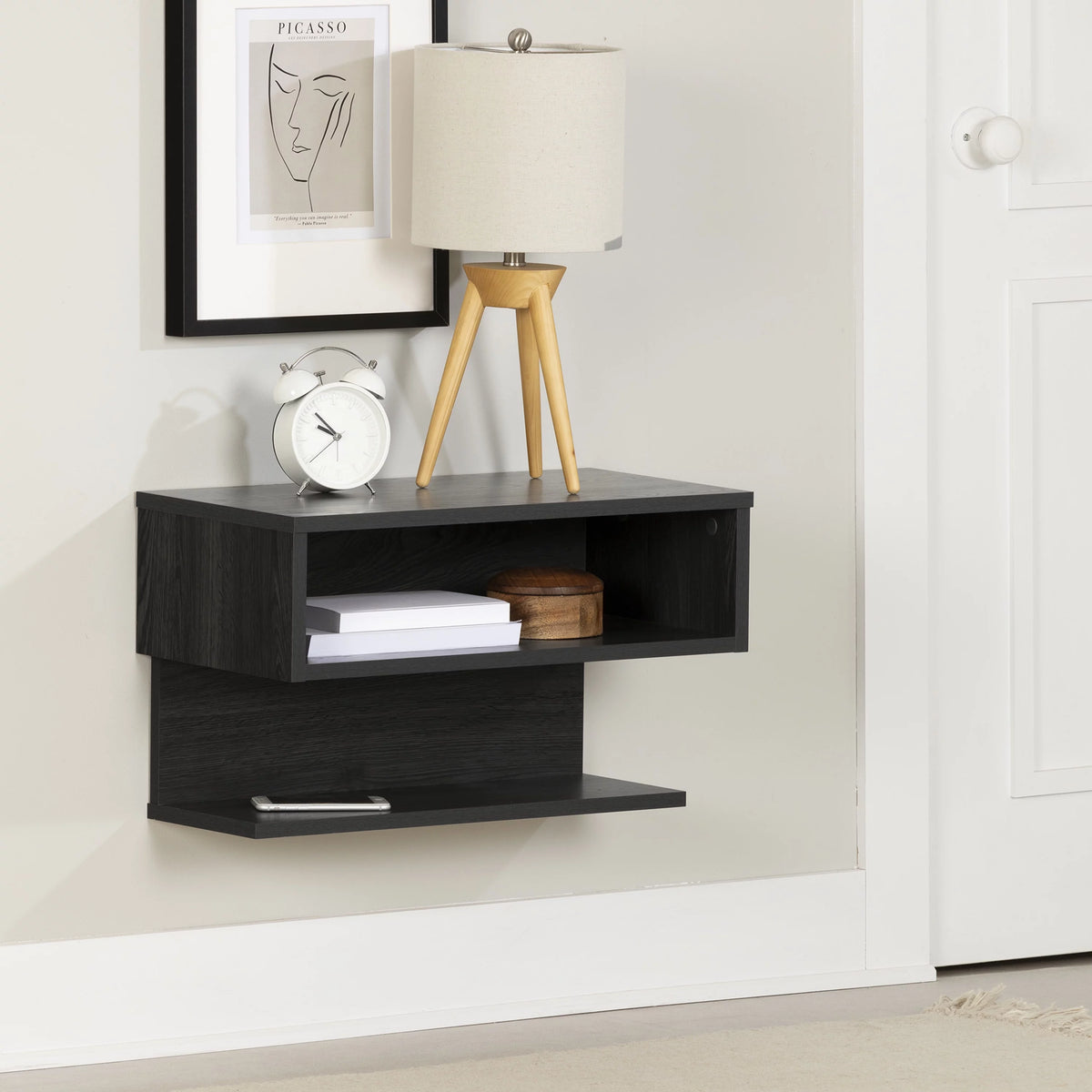 Gray Floating Nightstand F503331