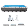 24' x 12' x 52 Rectangular Frame Swimming Pool with Pump E36219