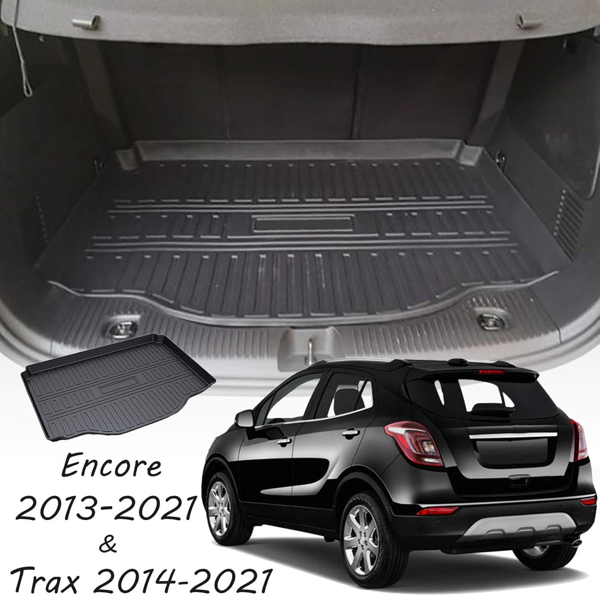 Cargo Liner Trunk Mat Cargo Tray Black Pack of 2 J767988