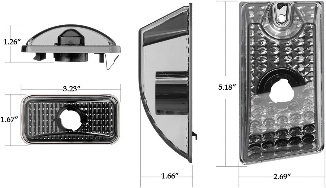 Smoked Housing Cab Roof Lights with T10 Halogen Bulbs H797988