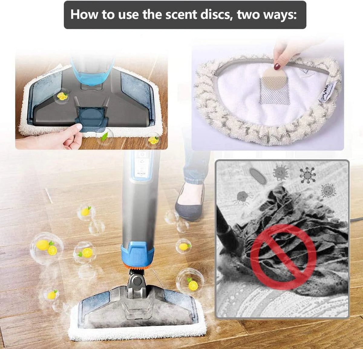 6 Pack Washable Steam Mop Pads Replacement V32410