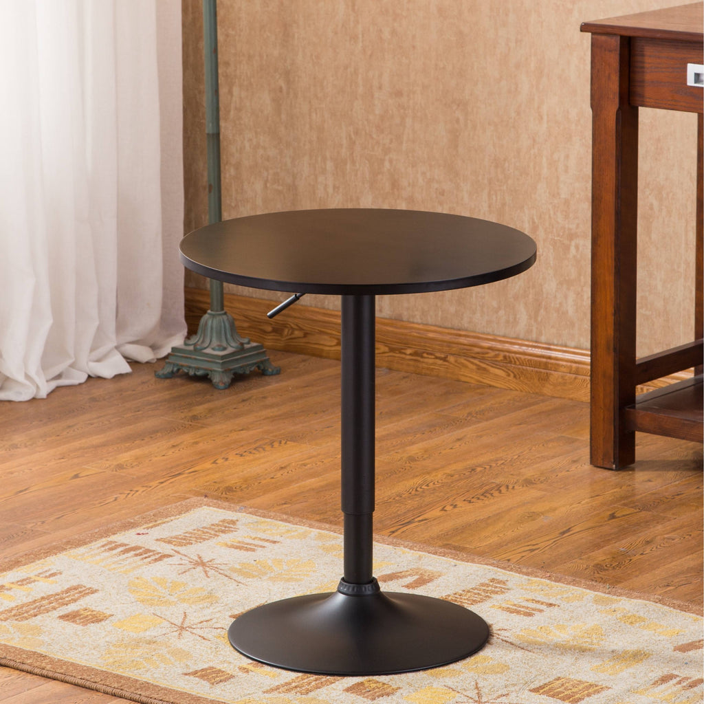 Black Round Adjustable Height Metal Bar Table Y5187