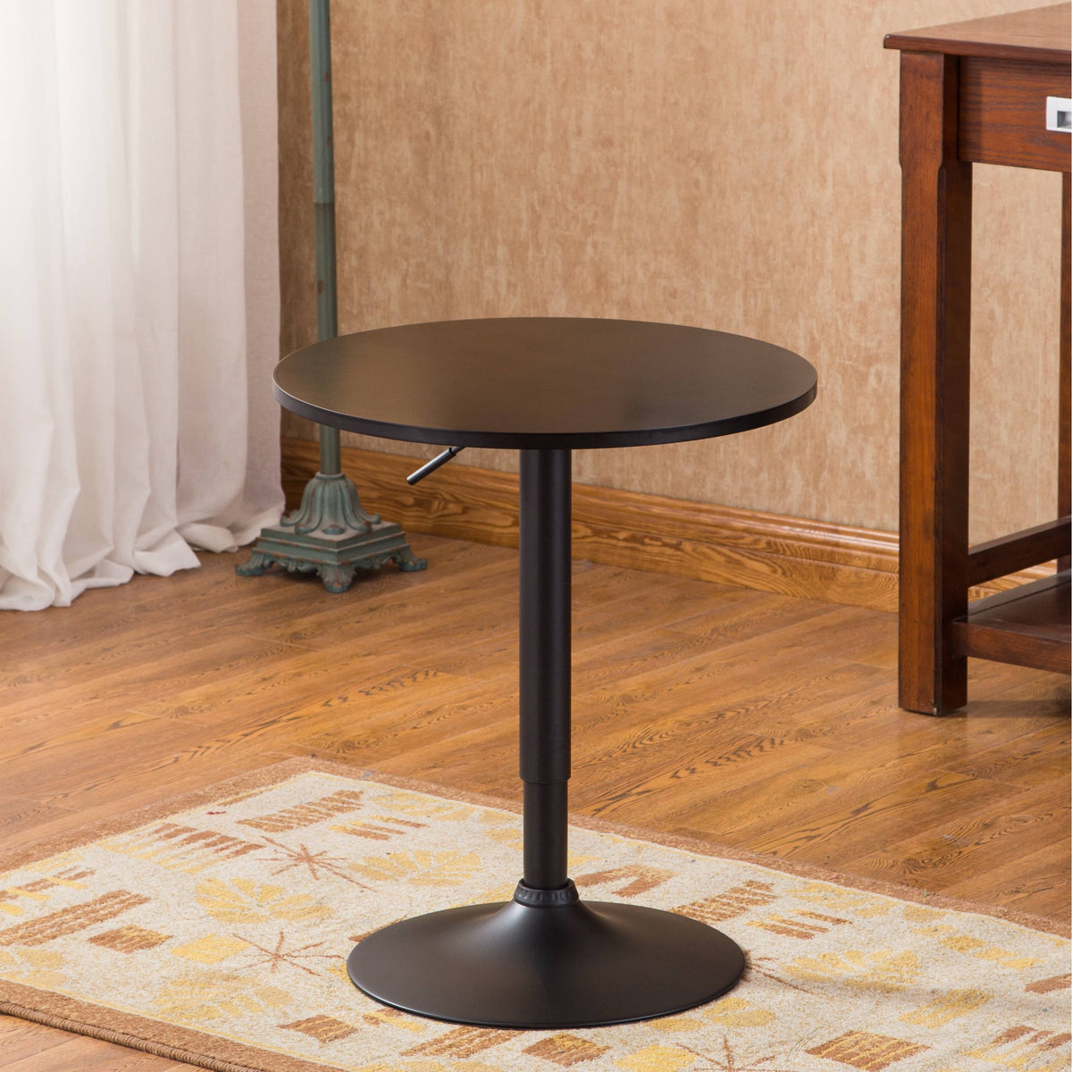 Black Round Adjustable Height Metal Bar Table Y5187