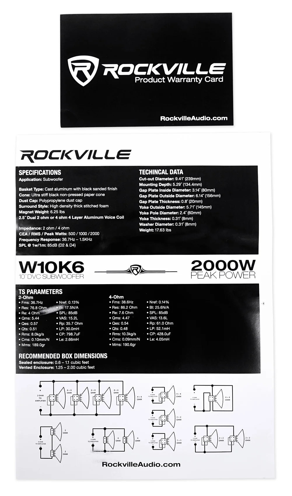 10" 4000 Watt Dual 2-Ohm Car Audio Subwoofers W747362