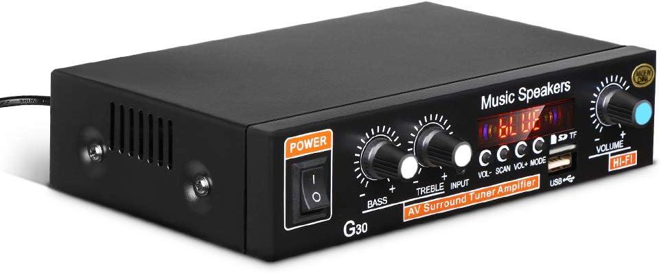 2 x 45W Mini Hi-Fi Amplifier Dual Channel Stereo with Bass and Treble Control G7330