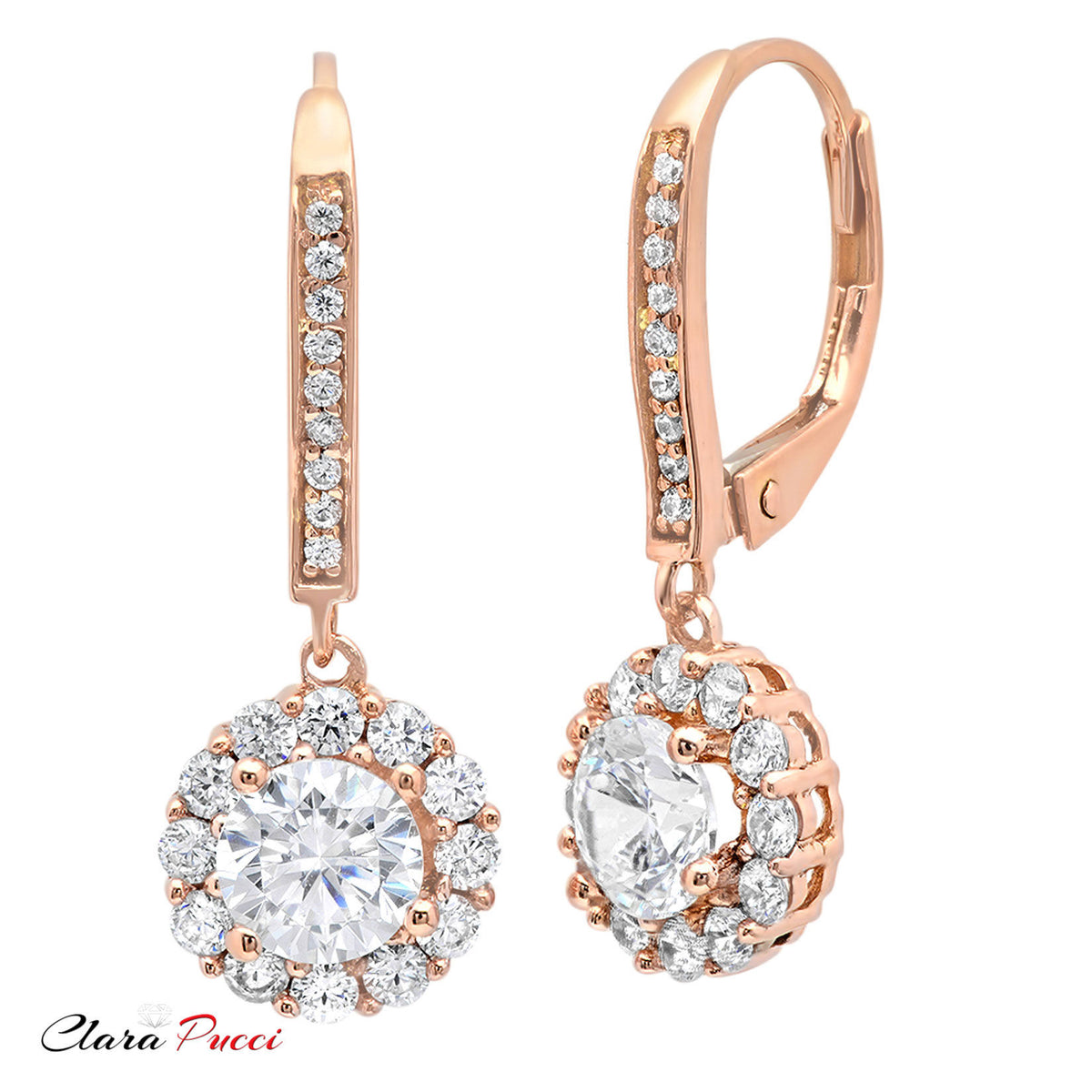 18K Rose Gold Diamond Earrings U888636