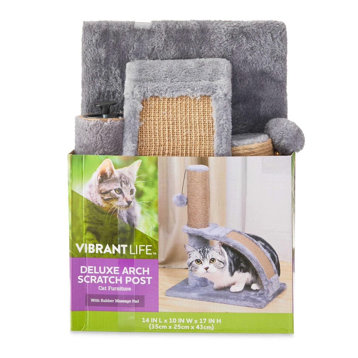 Jute Cat Scratching Post with Arch Rubber Massager S531