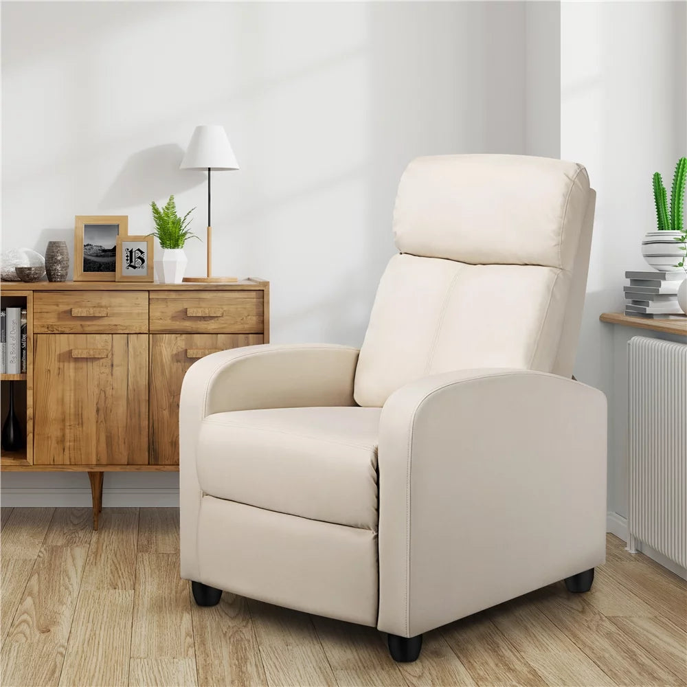 2pcs Beige Recliner Chair with Pocket Spring V22785