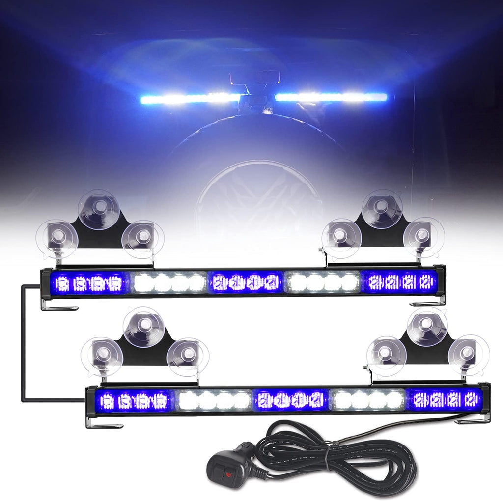 2 in 1 Emergency Flashing LED Traffic Advisor Strobe Light Bar Amber/White R73443