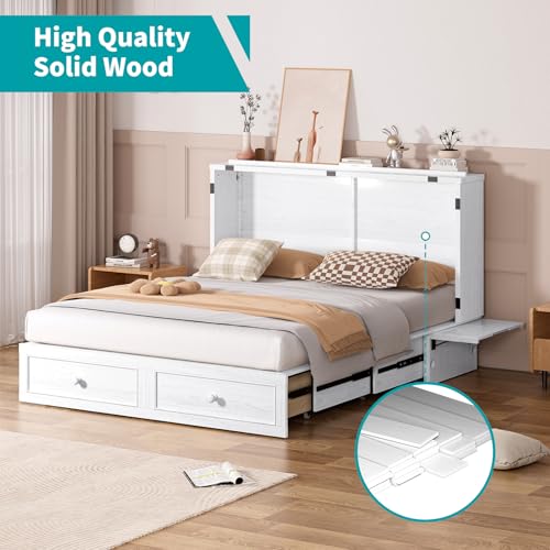 Queen Cabinet Cube Chest Bed with Tri-fold Mattress V43464