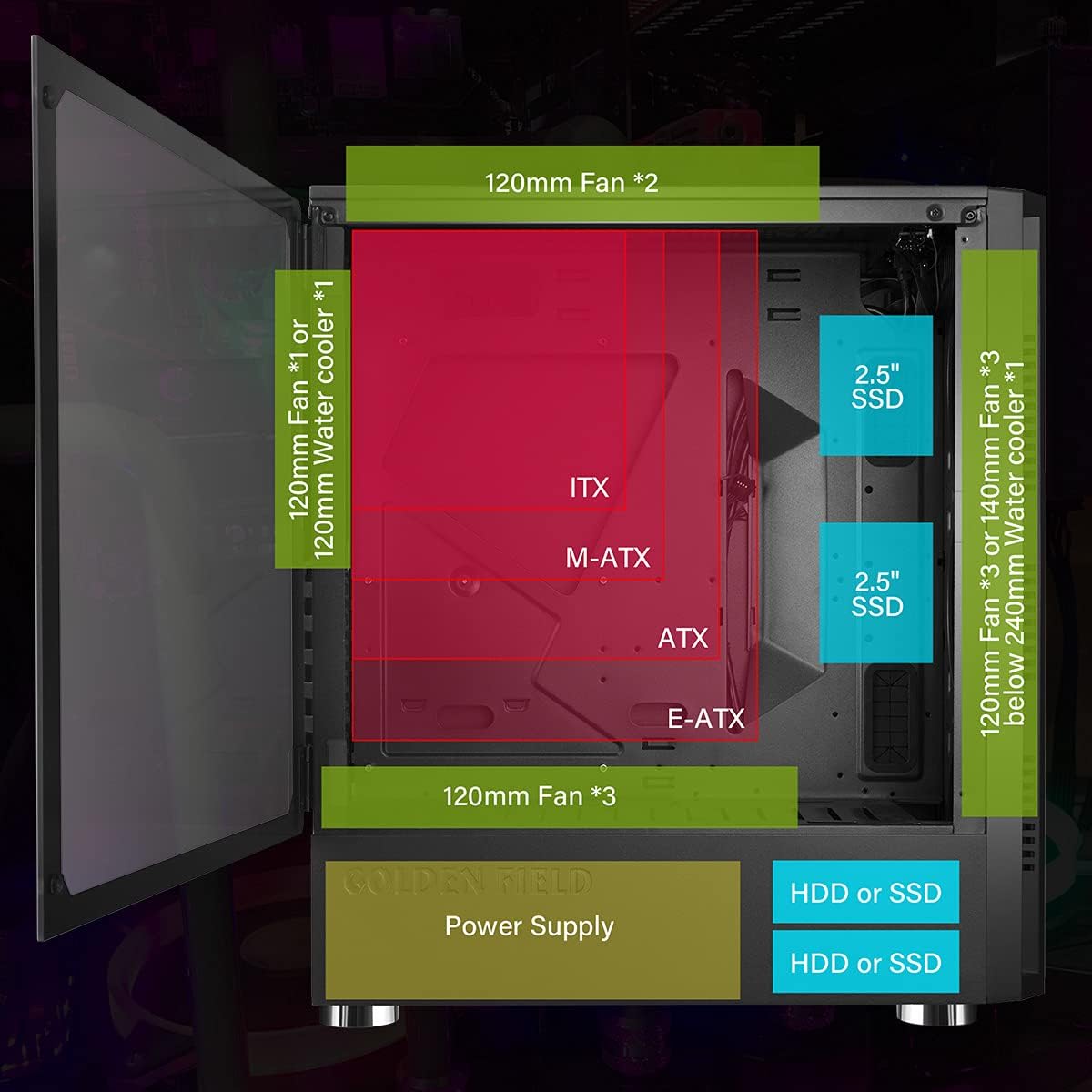 ATX Gaming PC Case with Side Window U106