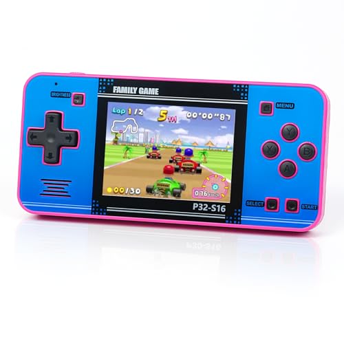 Pink Blue Handheld Game with 220 Built-in Video Games Z29177
