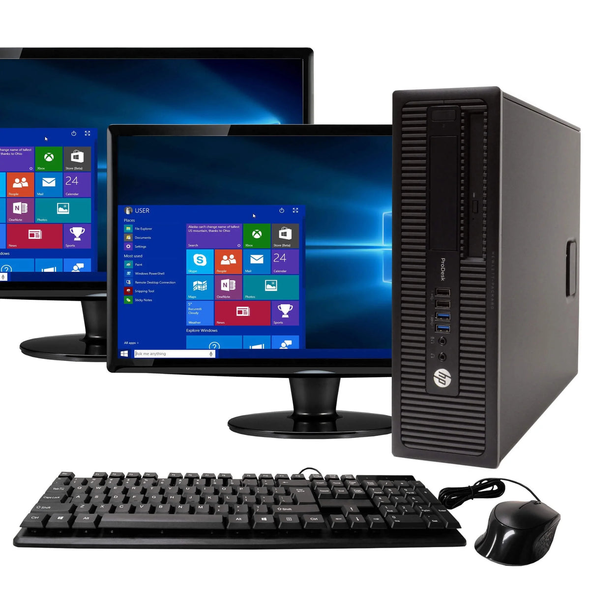 Pre-Owned Desktop Computer PC, Intel Quad-Core i5, 240GB SSD, 16GB DDR3 RAM, Windows 10 Home, 22in Monitor, Keyboard and Mouse H332