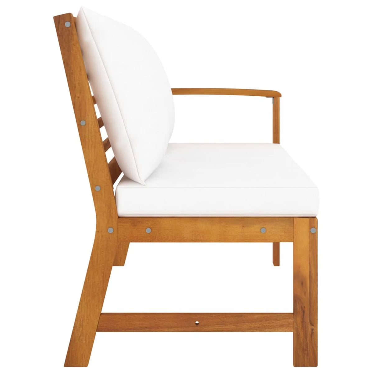 45.1" Acacia Wood Patio Bench with Cushion W64519