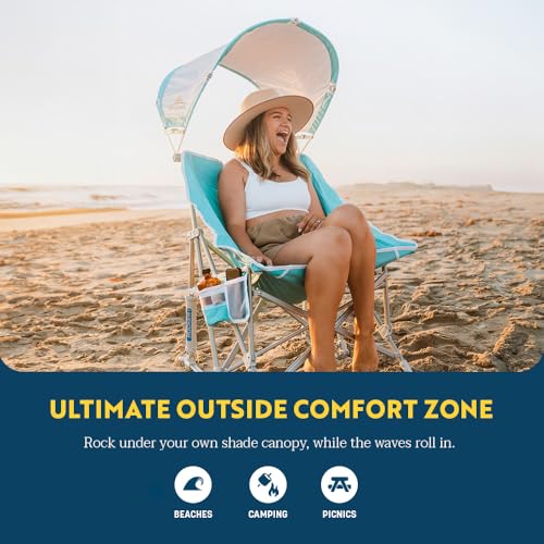 Outdoor Rocking Chair with Sunshade Canopy T411824