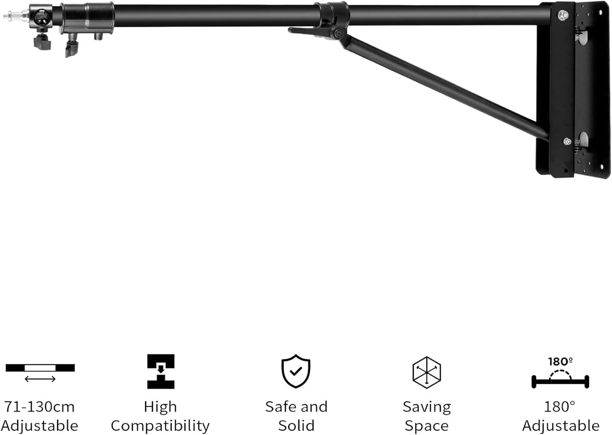 Wall Mount Boom Arm with Triangle Base, Adjustable Camera Mount W96860