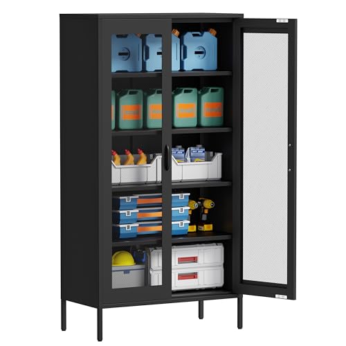 Lockable Metal Garage Storage Cabinet with Wheels U1857
