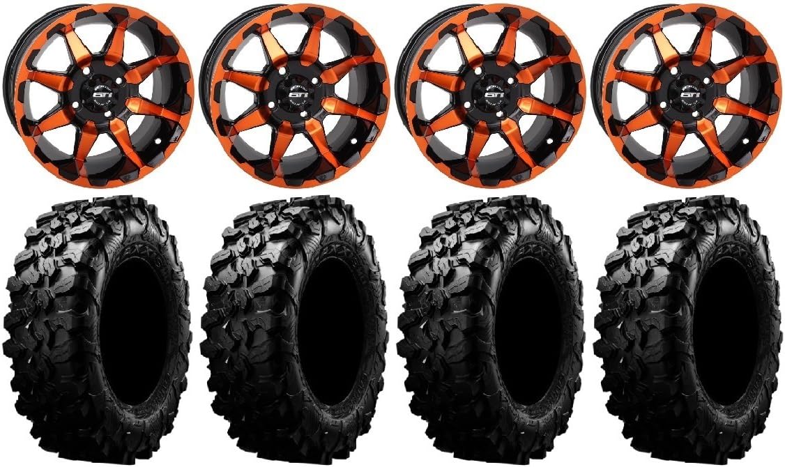 14 Wheels Orange/Black 32 Tires 4x156 Bolt Pattern 12mmx1.25 Lug Kit R761