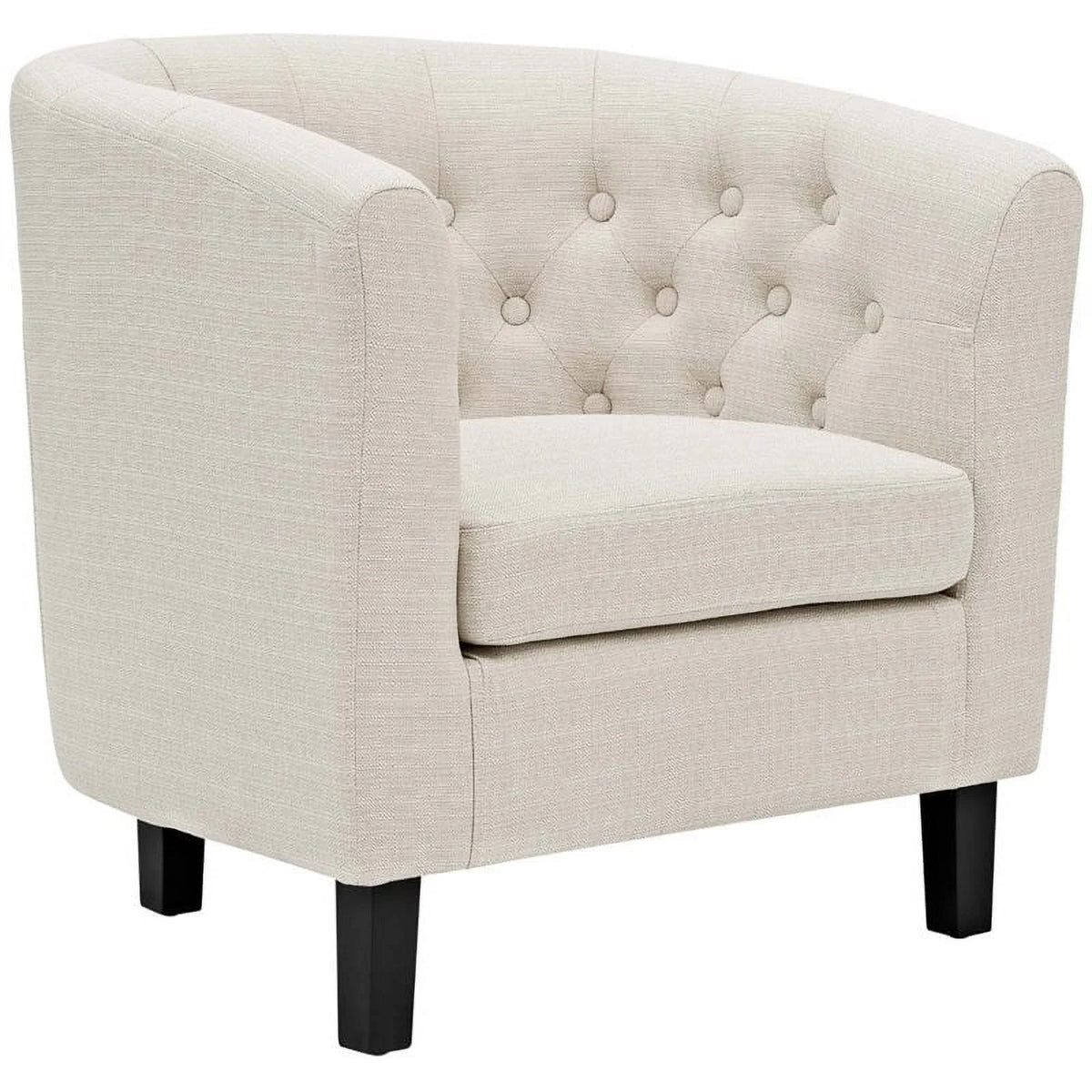 Beige 2 Piece Tufted Polyester Fabric Arm Chair Set Z12273