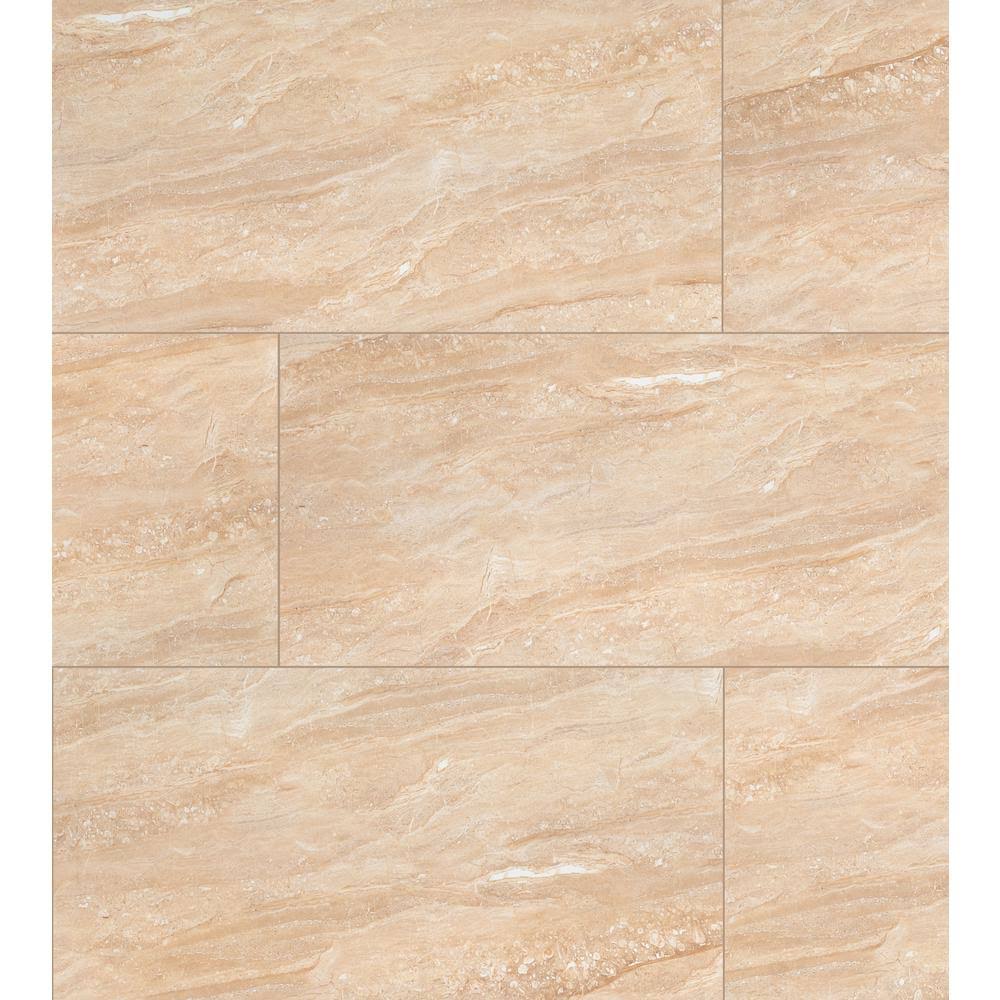 Beige Polished Porcelain Floor and Wall Tile (16 Sq. ft./case) A4002