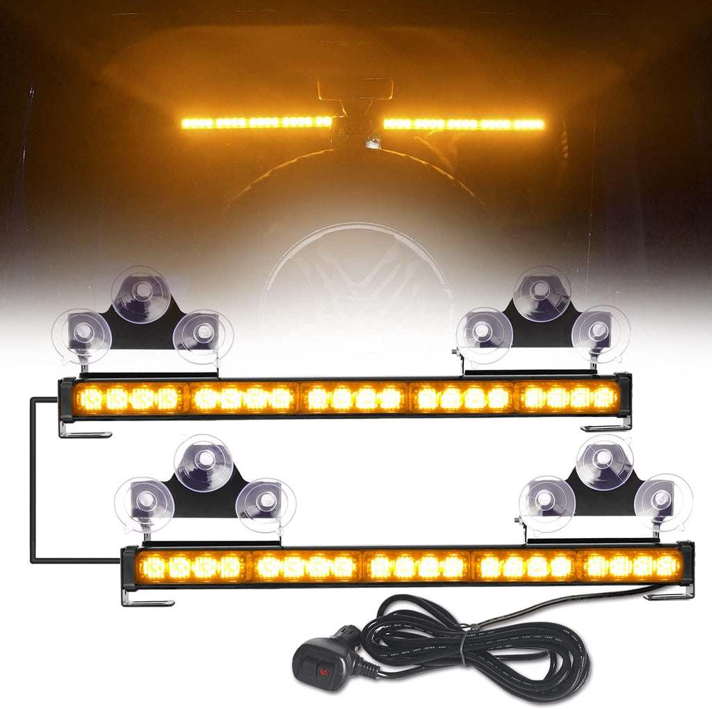 2 in 1 Emergency Flashing LED Traffic Advisor Strobe Light Bar Amber/White R73443