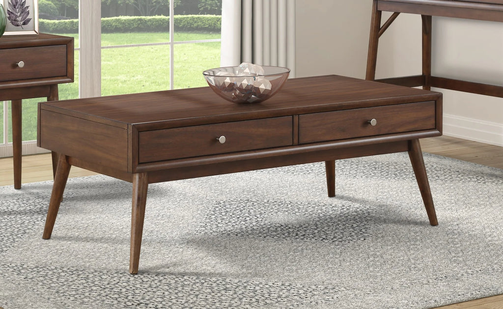 1 Pc Brown Wood Coffee Table with 2 Drawers B350