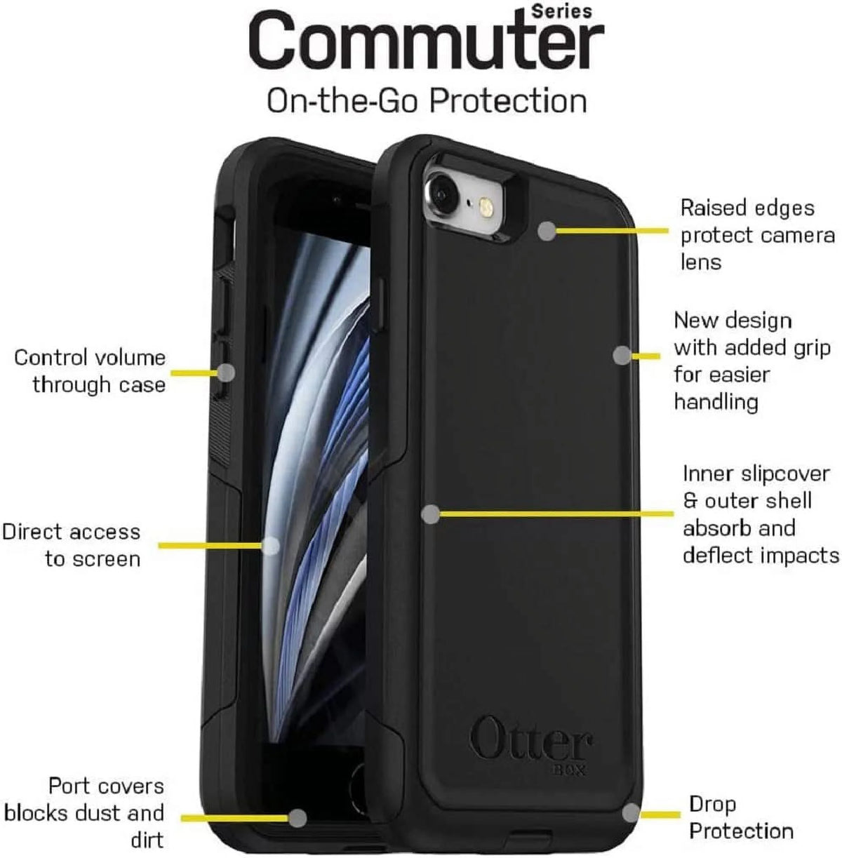 Black Case for iPhone SE 3rd Gen, SE 2nd, iPhone 8, iPhone 7 M263473