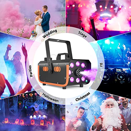 500W Fog Machine with 2 Remotes and 8 LED Lights J234943