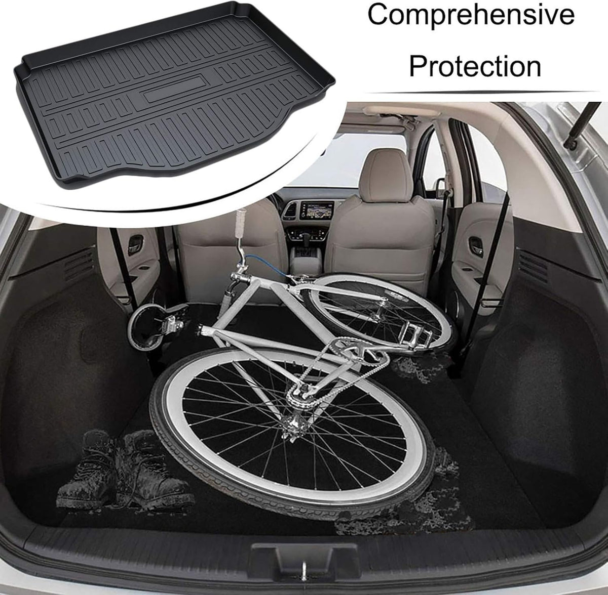 Cargo Liner Trunk Mat Cargo Tray Black Pack of 2 J767988