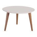 Solid Wood 24" Round Coffee Table in Off White P60322