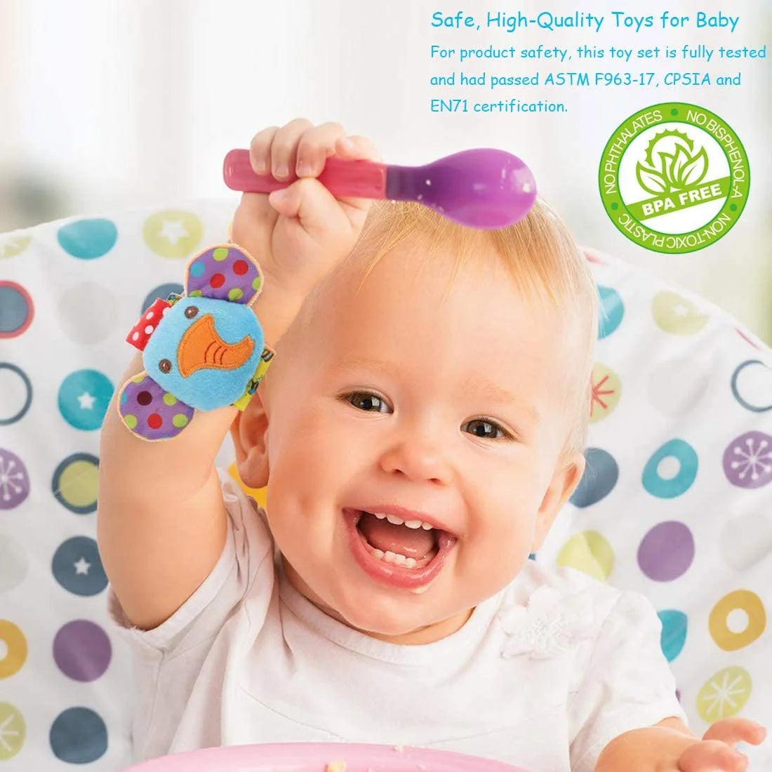 6 Pcs Baby Soft Rattle and Socks Toys Set S910035
