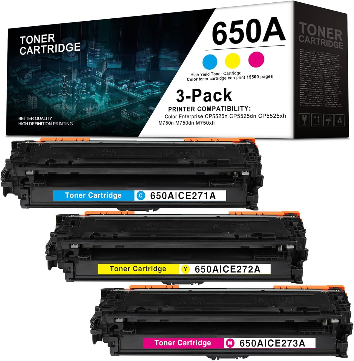 3 Pack Remanufactured Toner Cartridge Replacement T240