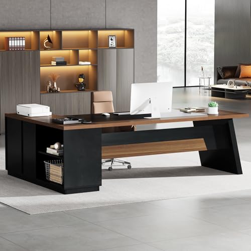 78" L-Shaped Desk with Drawers and File Cabinet H167849