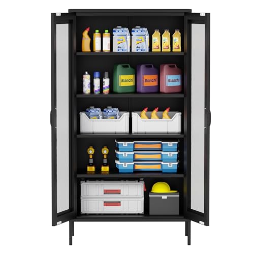 Lockable Metal Garage Storage Cabinet with Wheels U1857