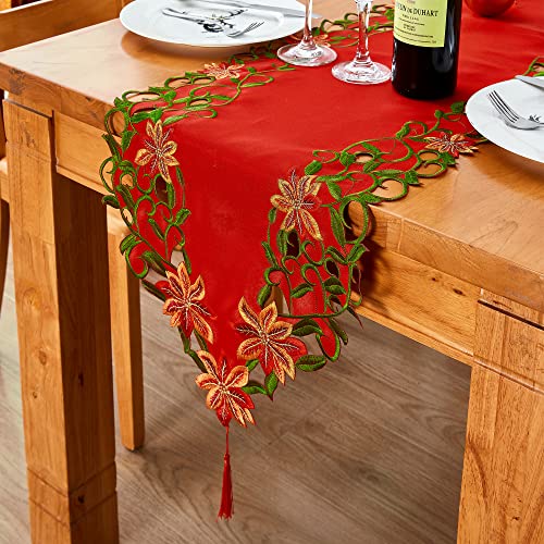 Embroidered Christmas Table Runner 15x69 Inch U45333