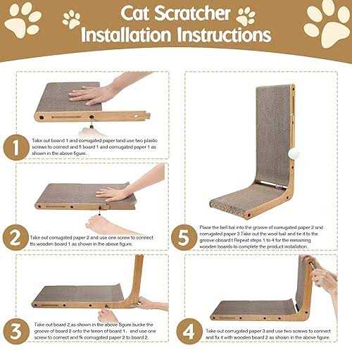 L-Shaped Cat Scratching Pad with Toy Balls U745