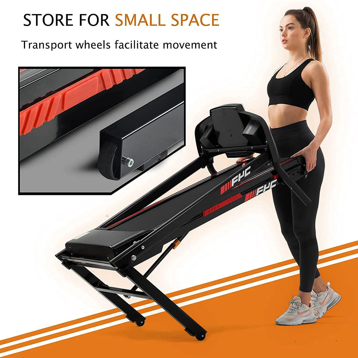 Folding Treadmill 300lb Capacity 3.5HP with Incline X6353