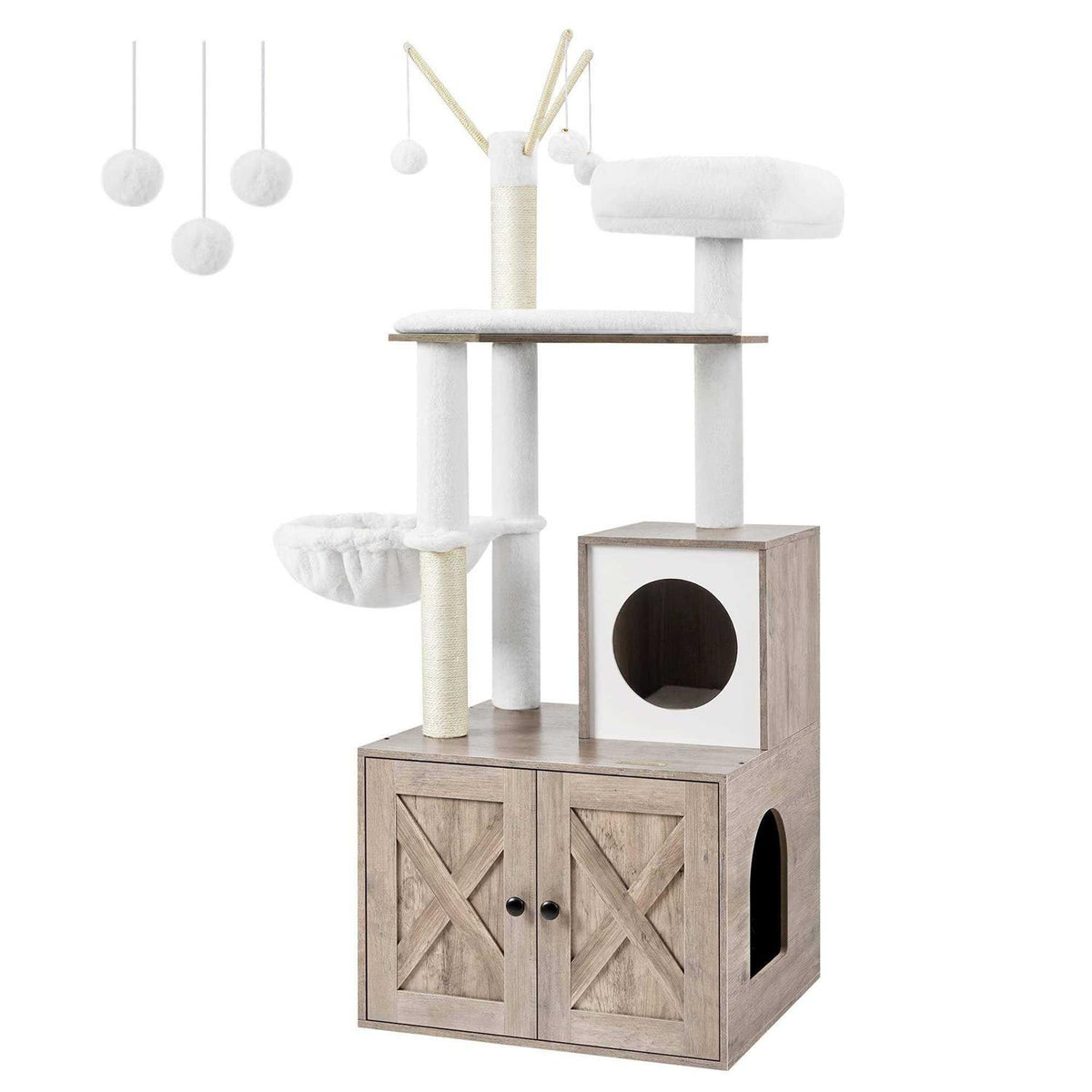 Cat Tree with Litter Box Enclosure 2-in-1 H72680