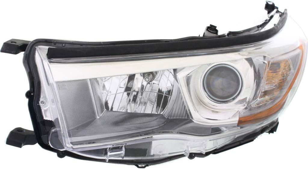 Smoked Chrome Headlight Assembly Pair for Toyota Highlander/Hybrid 2014-2015 K75702