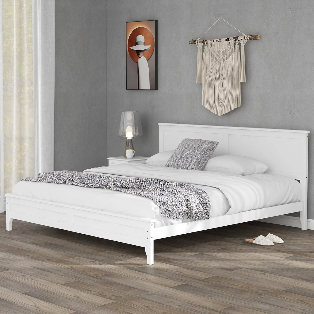 Solid Wood King Platform Bed N320