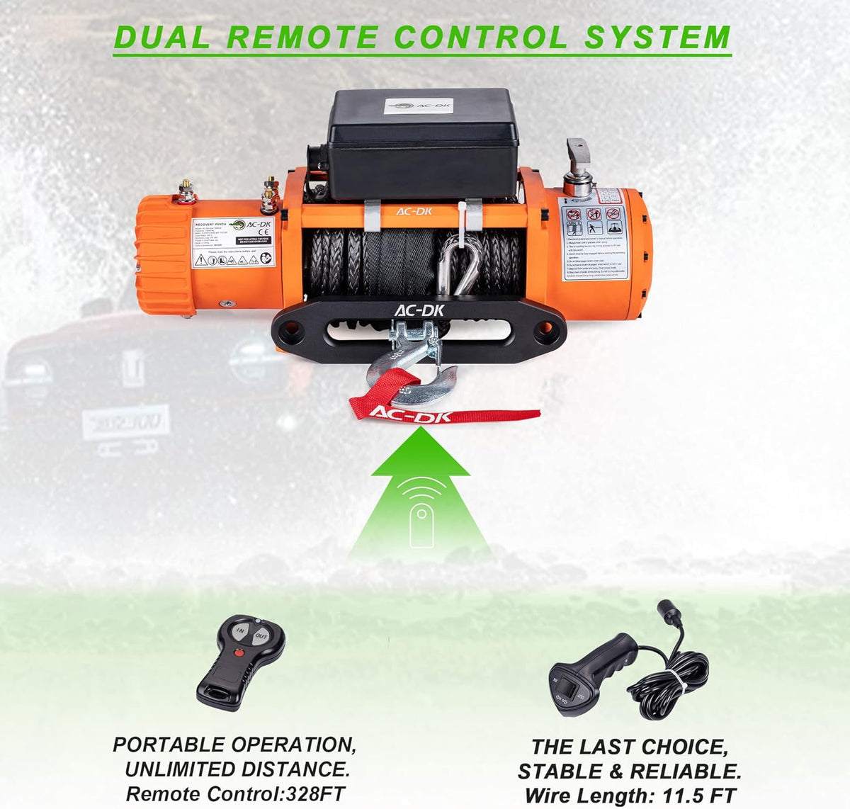 13000 lb 12V Electric Winch Kit with 85ft Synthetic Rope A21269