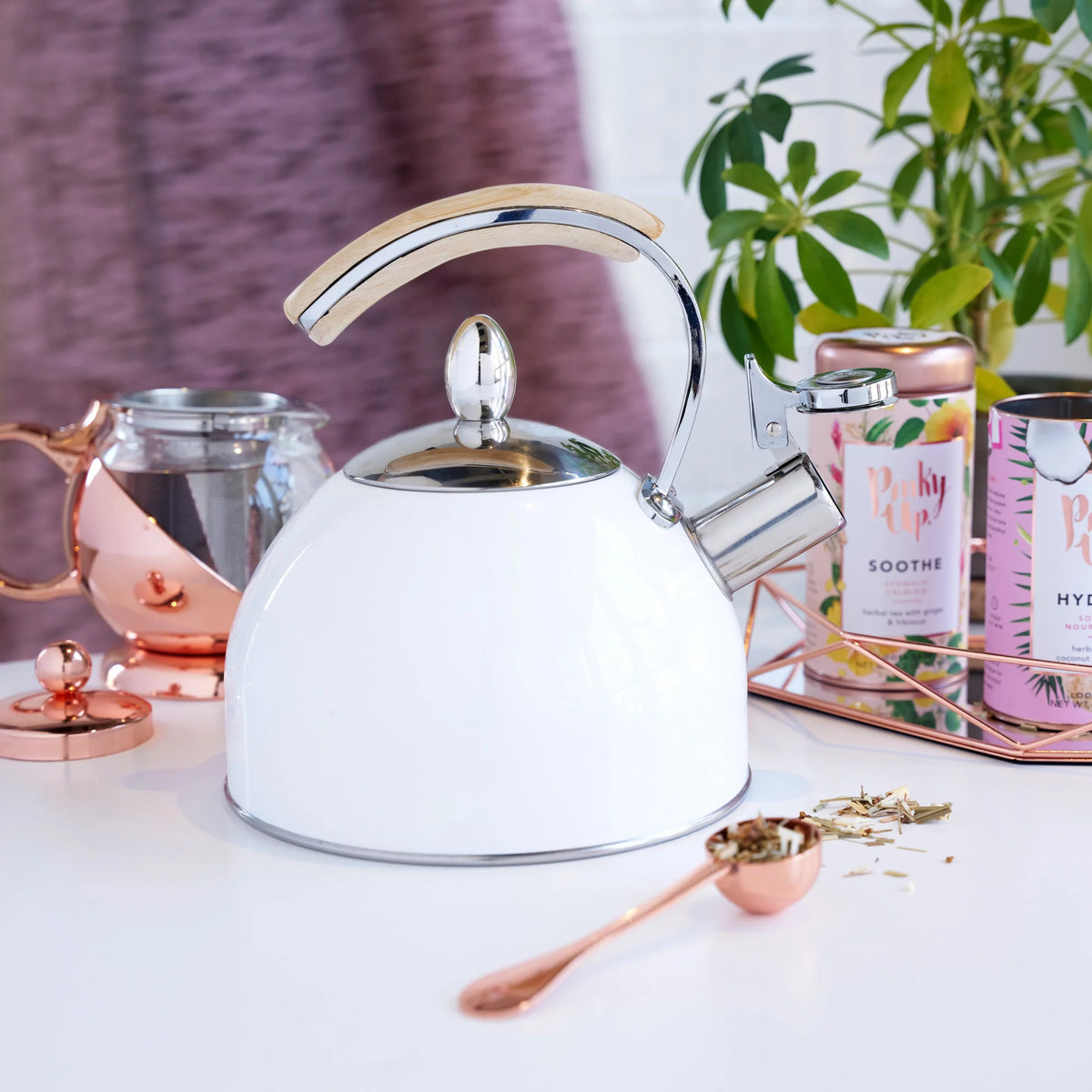 Gold Stainless Steel Whistling Tea Kettle L302
